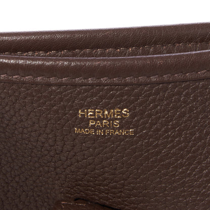 Hermes Taurillon Clemence Evelyne PM Chocolate 7 of 8
