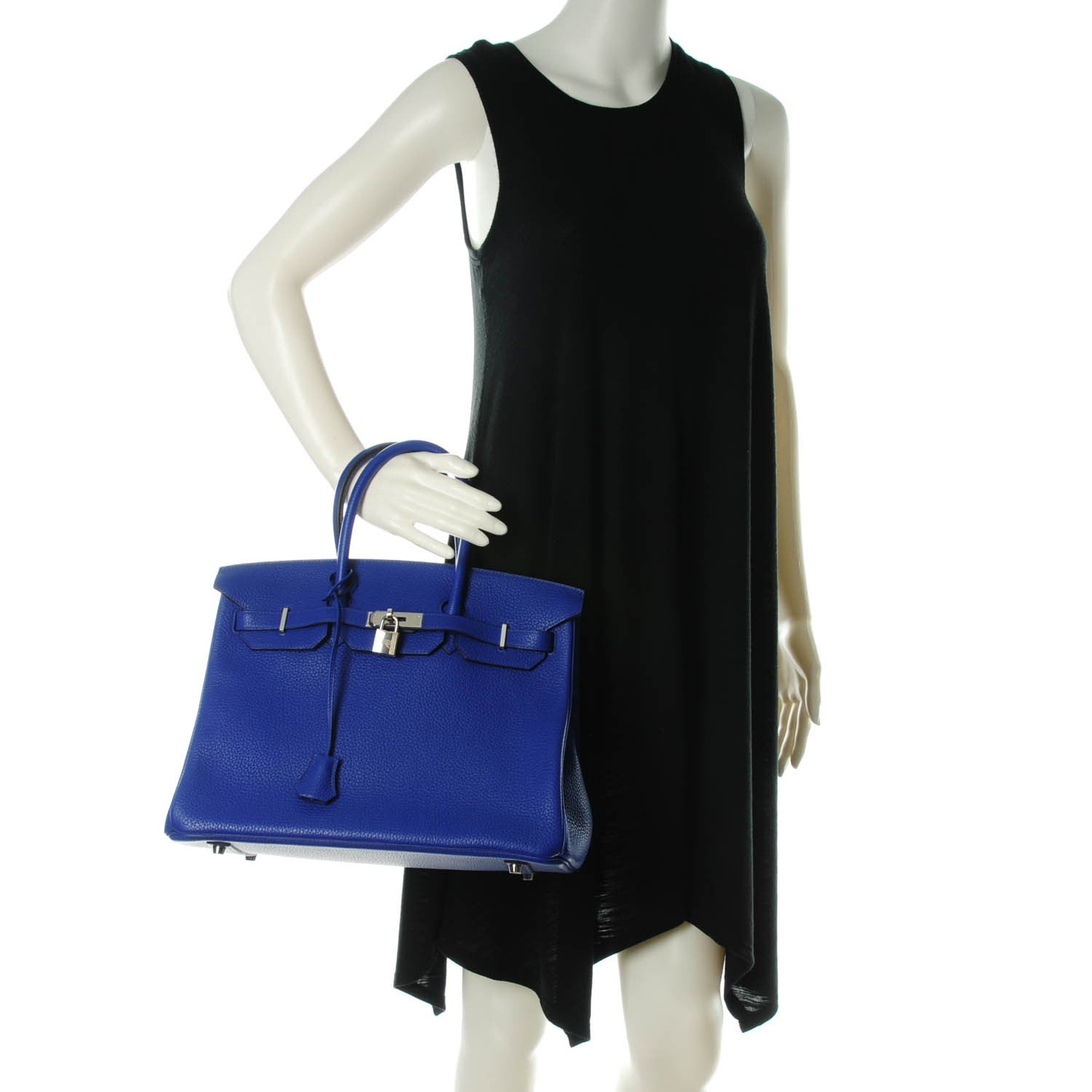 Hermes Taurillon Clemence Birkin 35 Bleu Electrique 2 of 27