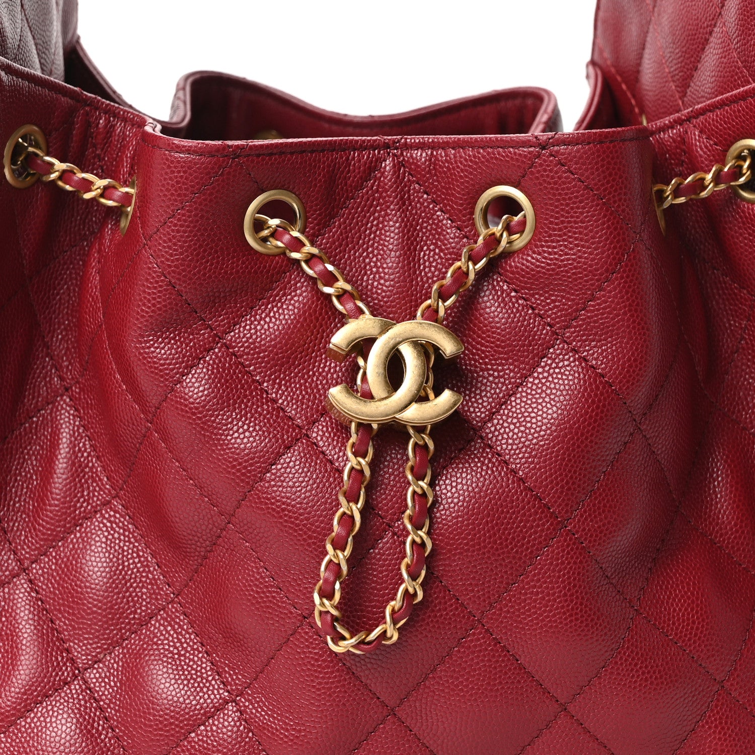 Chanel Caviar Quilted Small Chanel 25 Handbag Burgundy 8 of 11