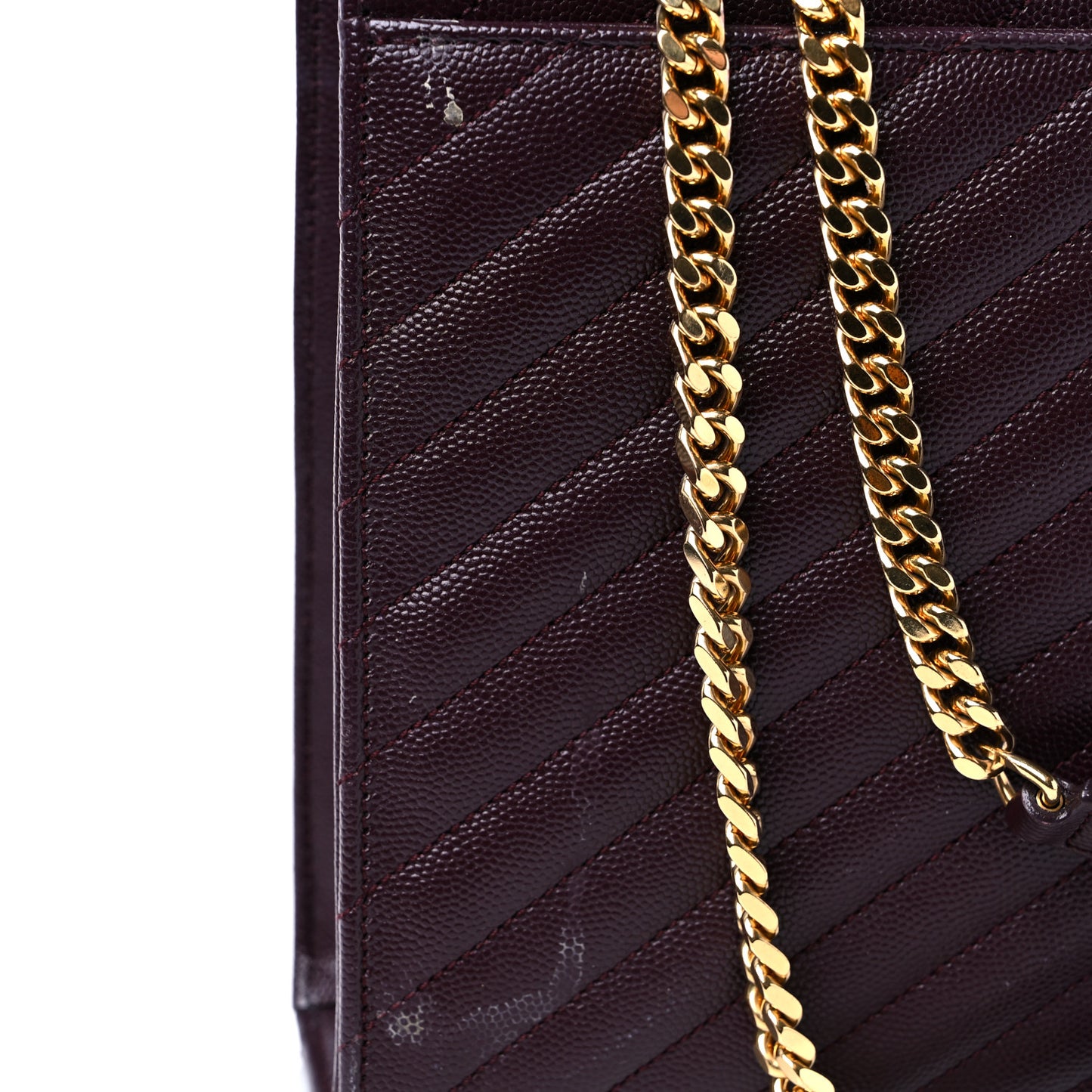 Grain De Poudre Matelasse Chevron Large Monogram Satchel Rouge Legion