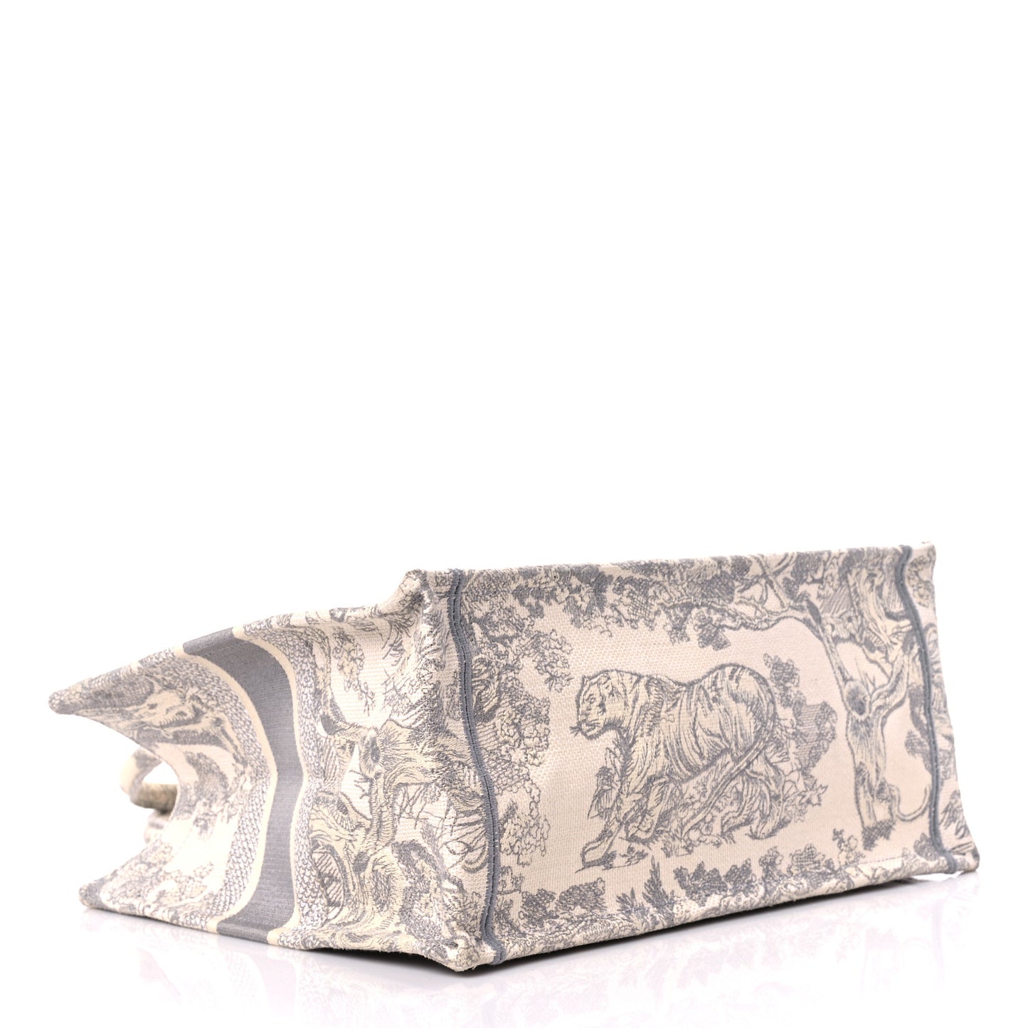 Canvas Embroidered Medium Dioriviera Toile De Jouy Book Tote Gray