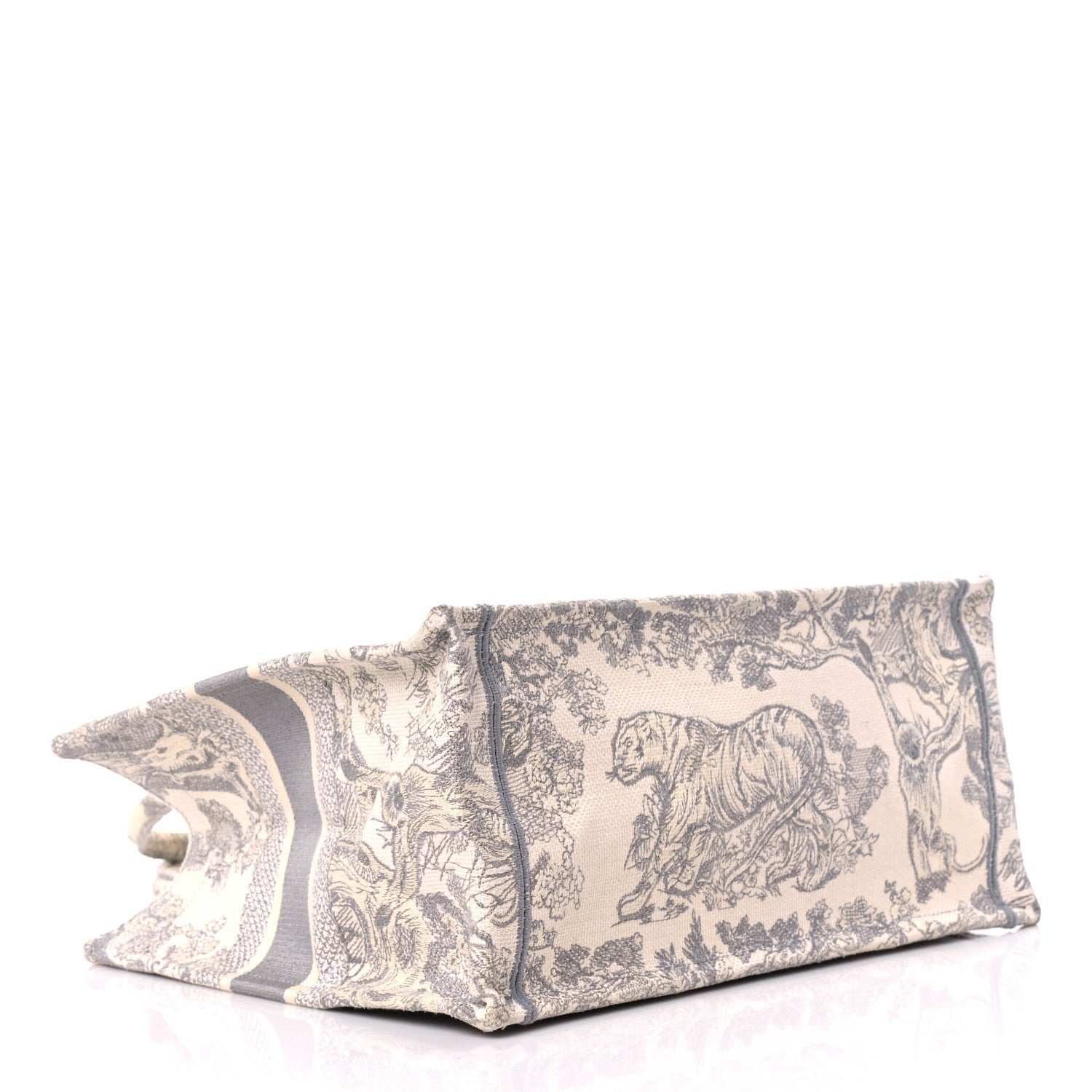 Christian Dior Canvas Embroidered Medium Dioriviera Toile De Jouy Book Tote Gray 4 of 14