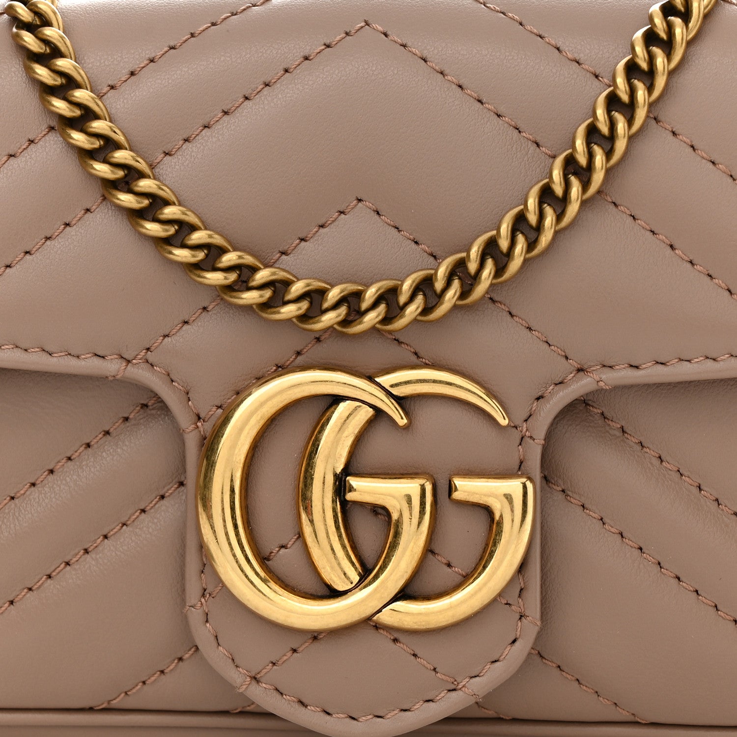 Gucci Calfskin Matelasse Super Mini GG Marmont Shoulder Bag Porcelain Rose 7 of 11