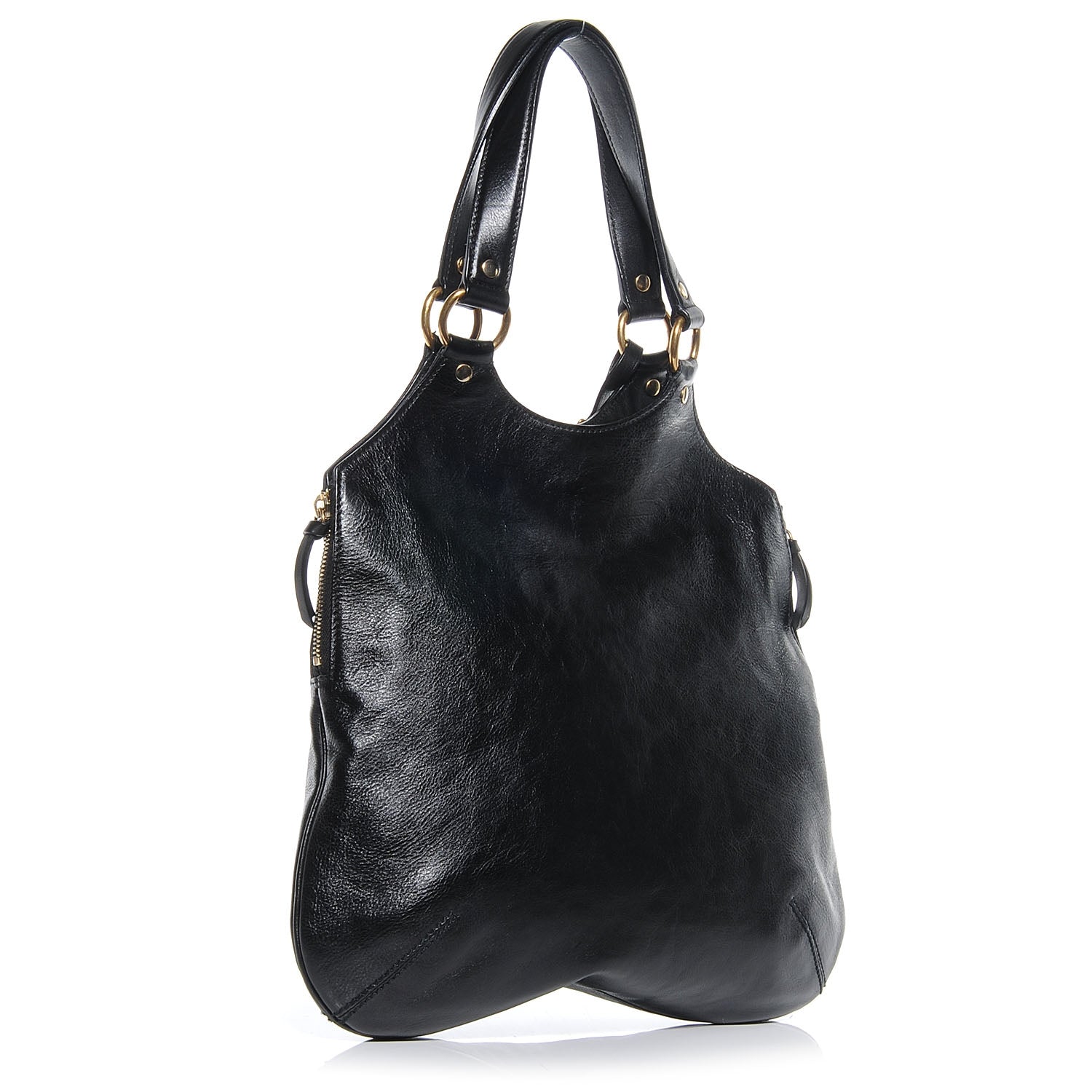 Saint Laurent Calfskin Tribute Tote Black 3 of 7