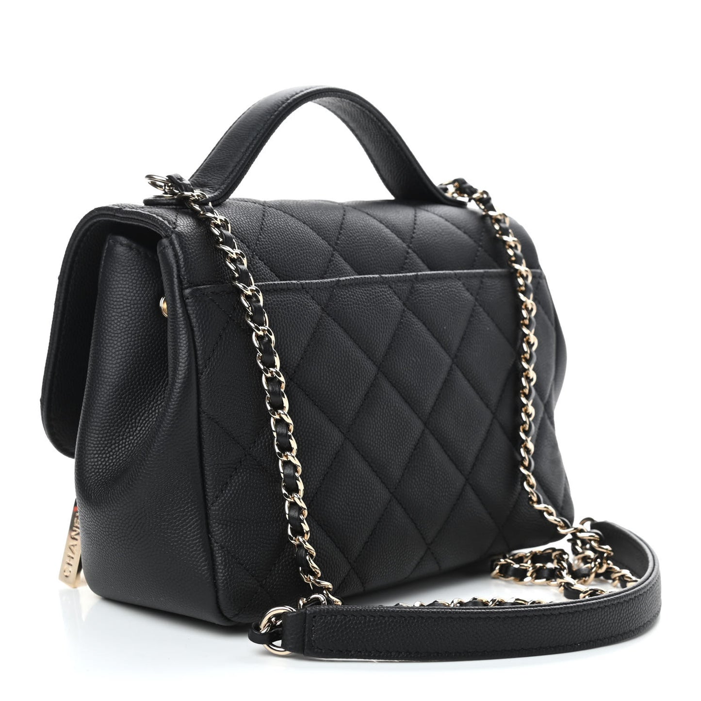 Caviar Quilted Small Business Affinity Flap Black