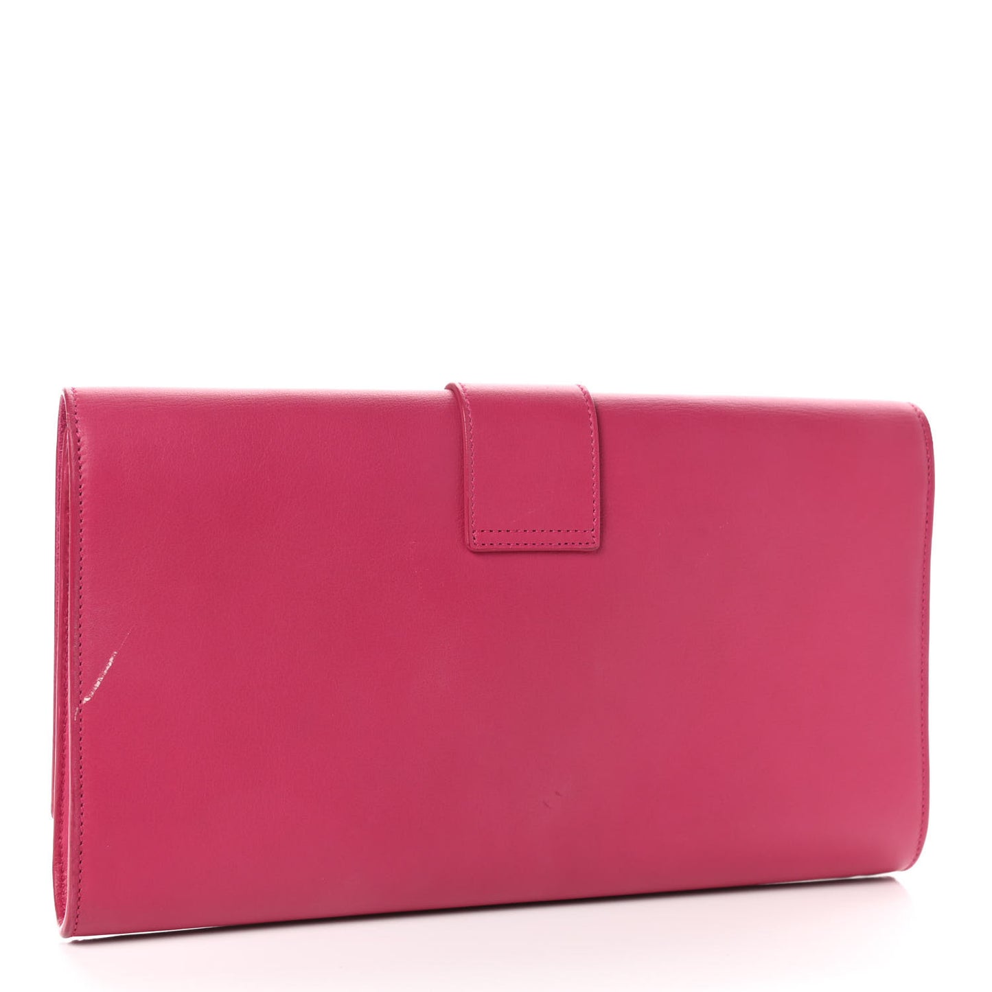 Calfskin Classic Y Ligne Clutch Fuchsia