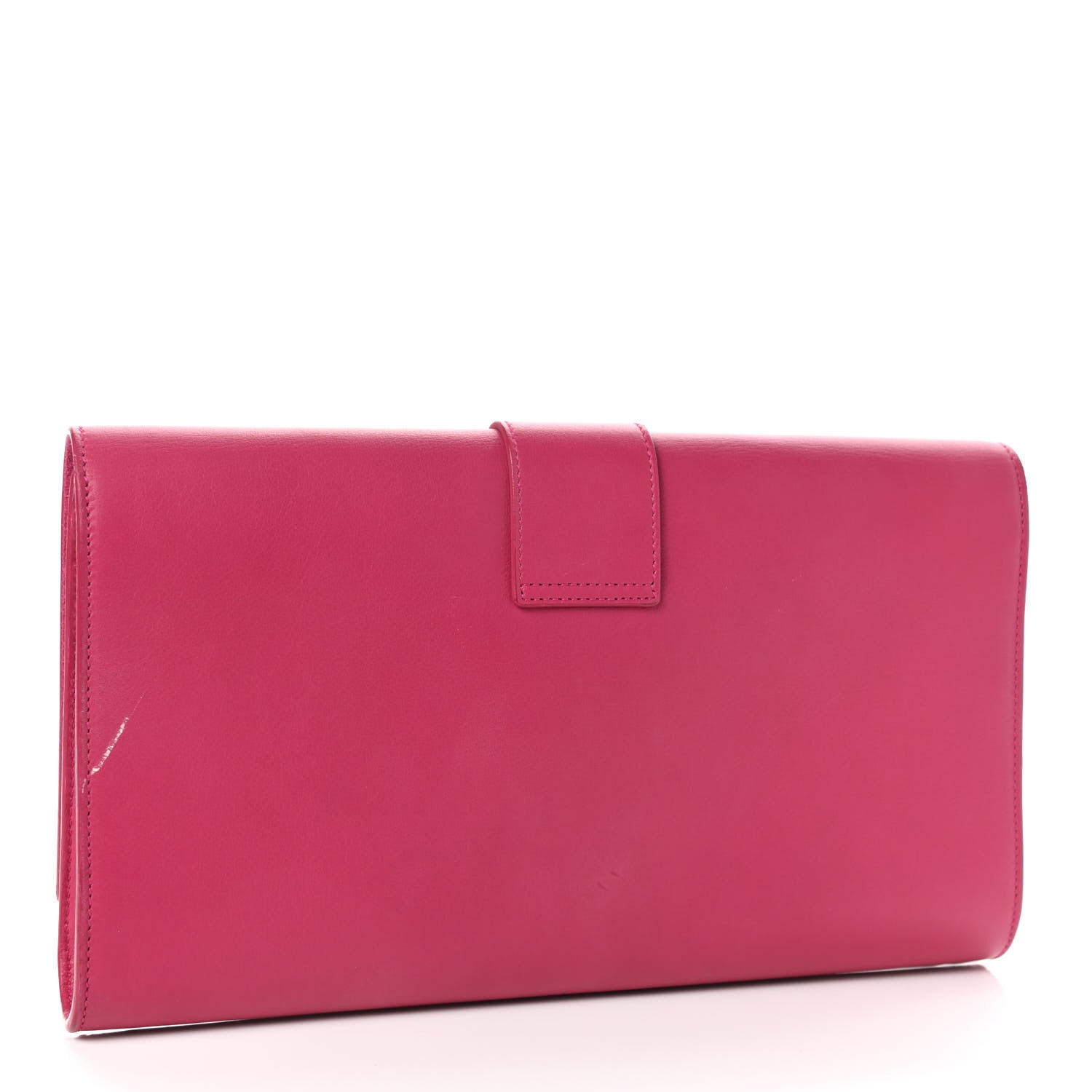 Saint Laurent Calfskin Classic Y Ligne Clutch Fuchsia 2 of 20