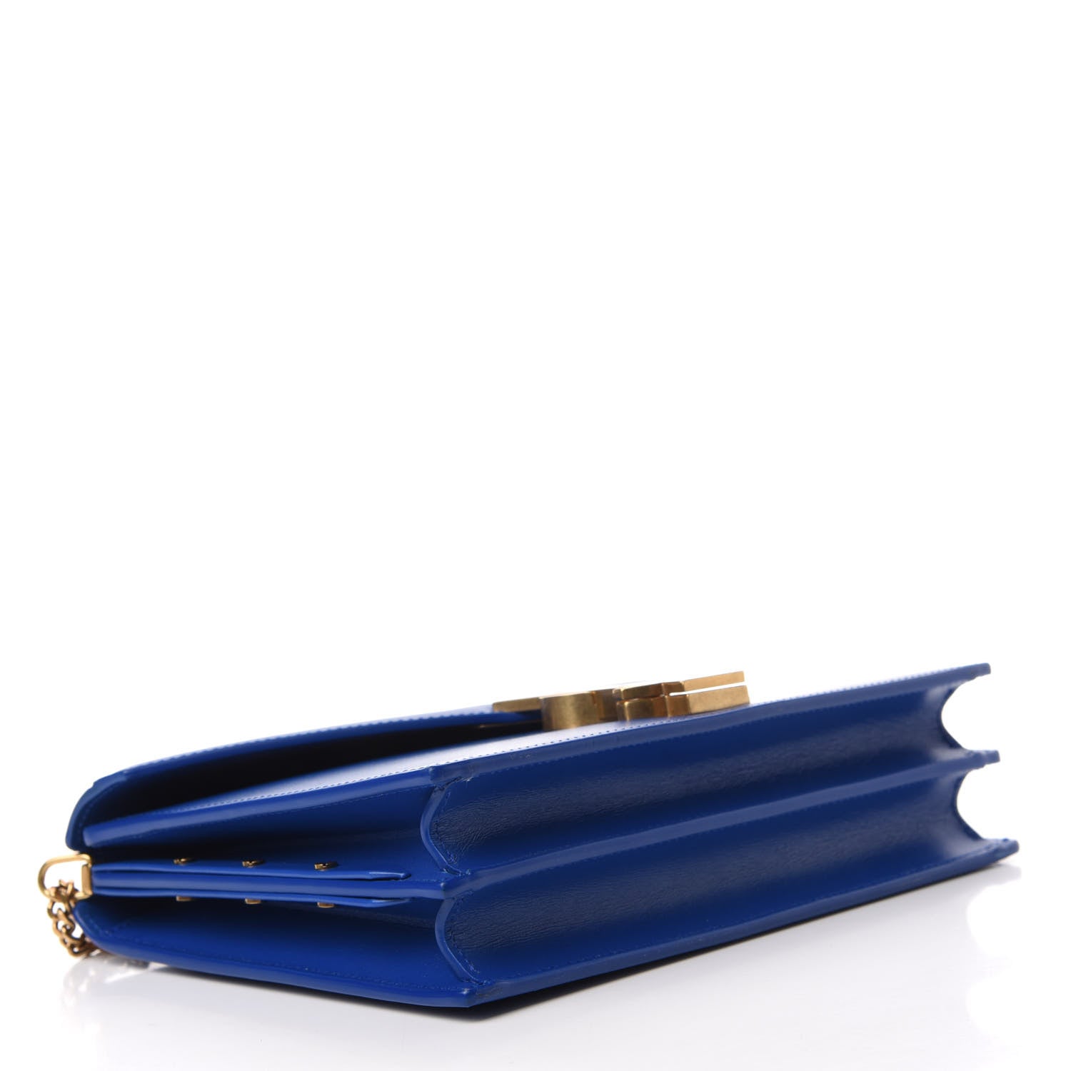 Saint Laurent Smooth Calfskin Monogram Cassandra Clasp Bag Blue Majorelle 4 of 11