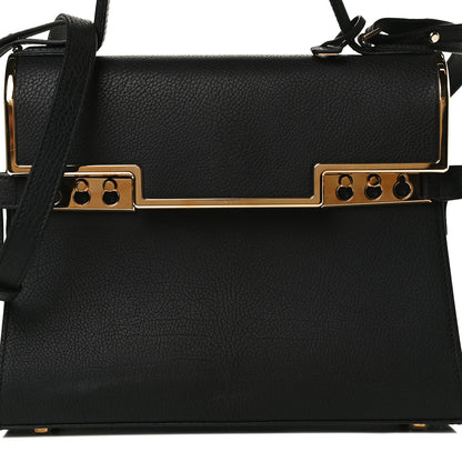 Delvaux Grained Calfskin MM Metal Frame Tempete Satchel Black 7 of 14