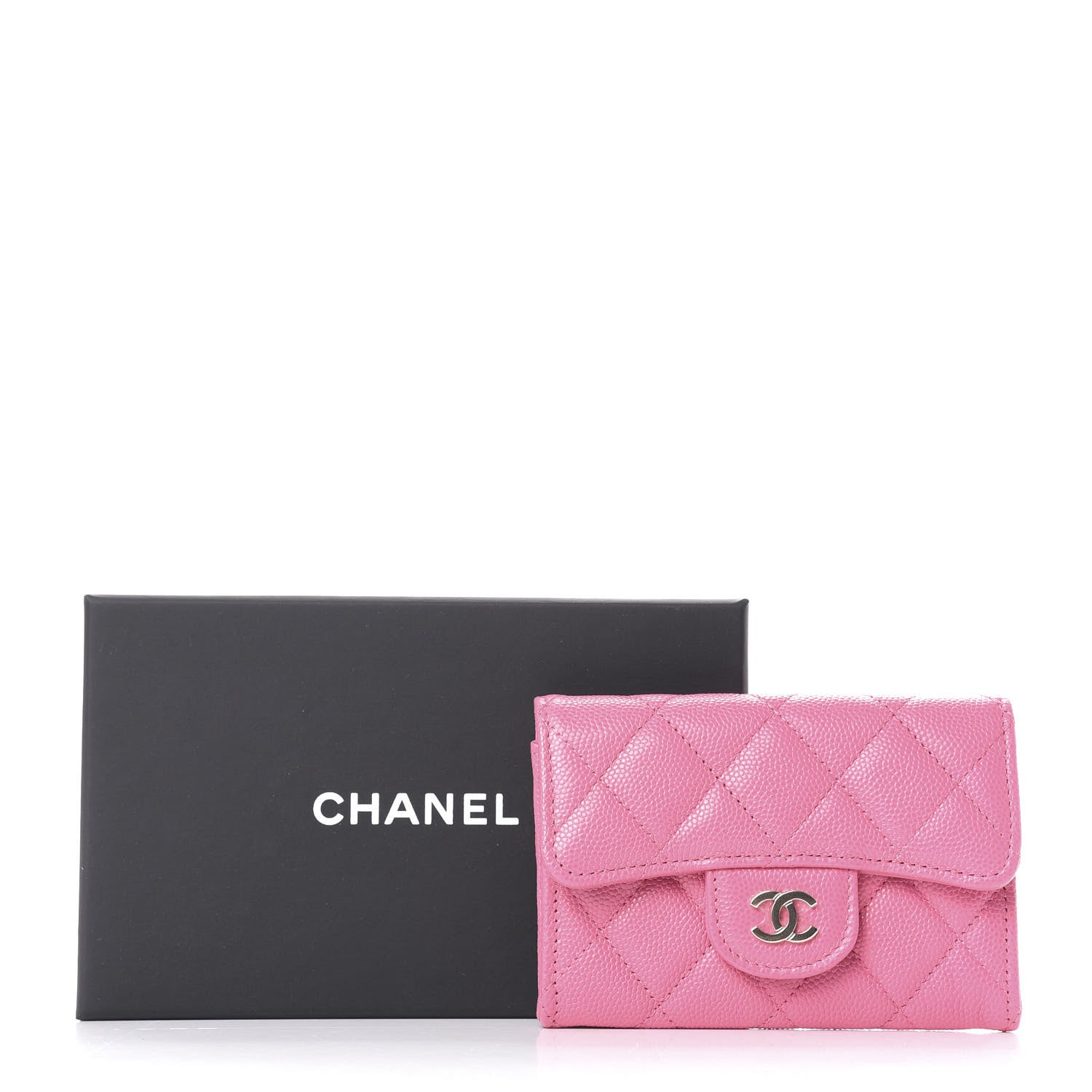 Chanel Caviar Quilted Flap Card Holder Wallet Pink 13 of 13
