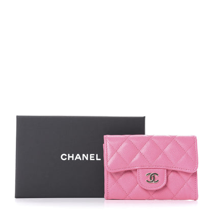 Chanel Caviar Quilted Flap Card Holder Wallet Pink 13 of 13
