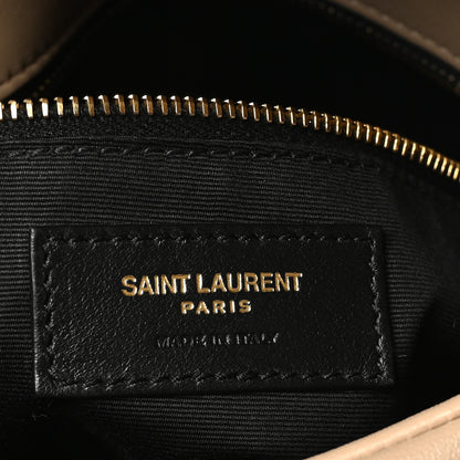 Saint Laurent Lambskin Quilted Small Loulou Puffer Monogram Chain Satchel Dark Beige 6 of 10