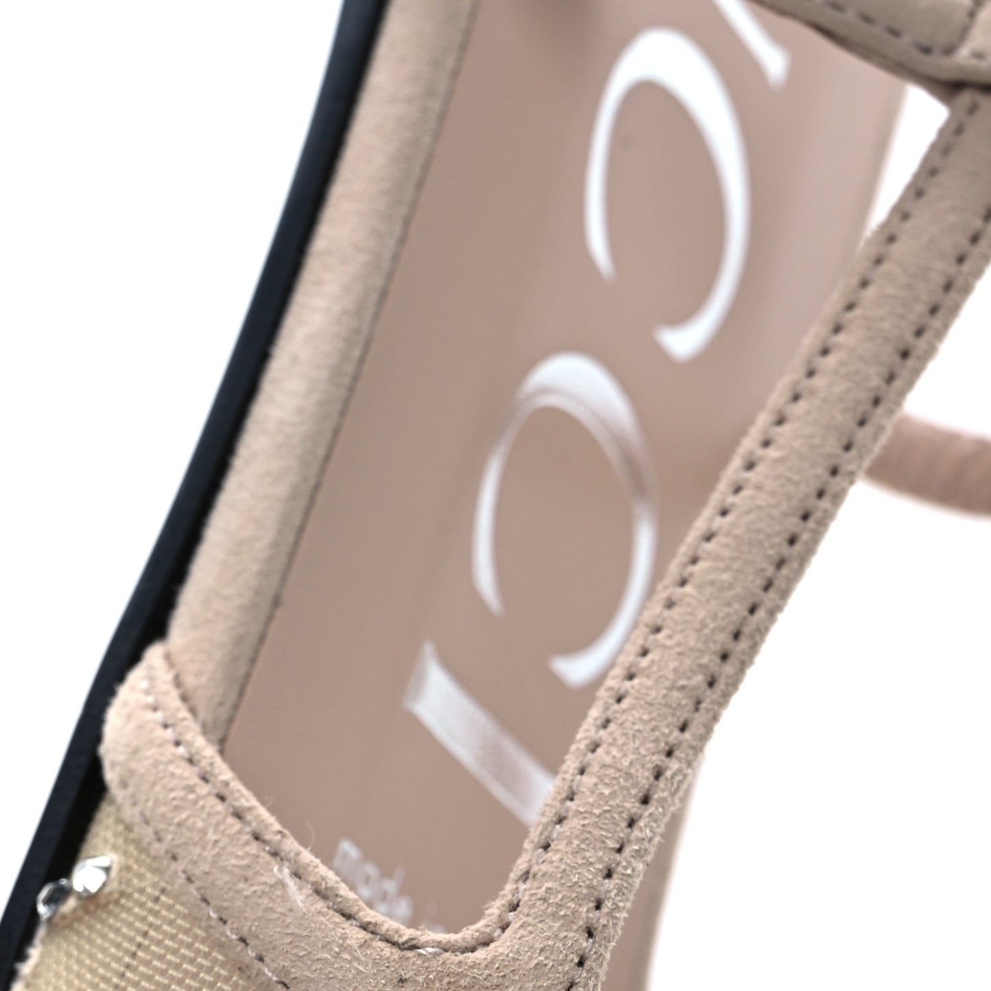 Suede Mesh Crystal GG Monogram Slingback Ballet Flats 39 Light Powder Skin Rose