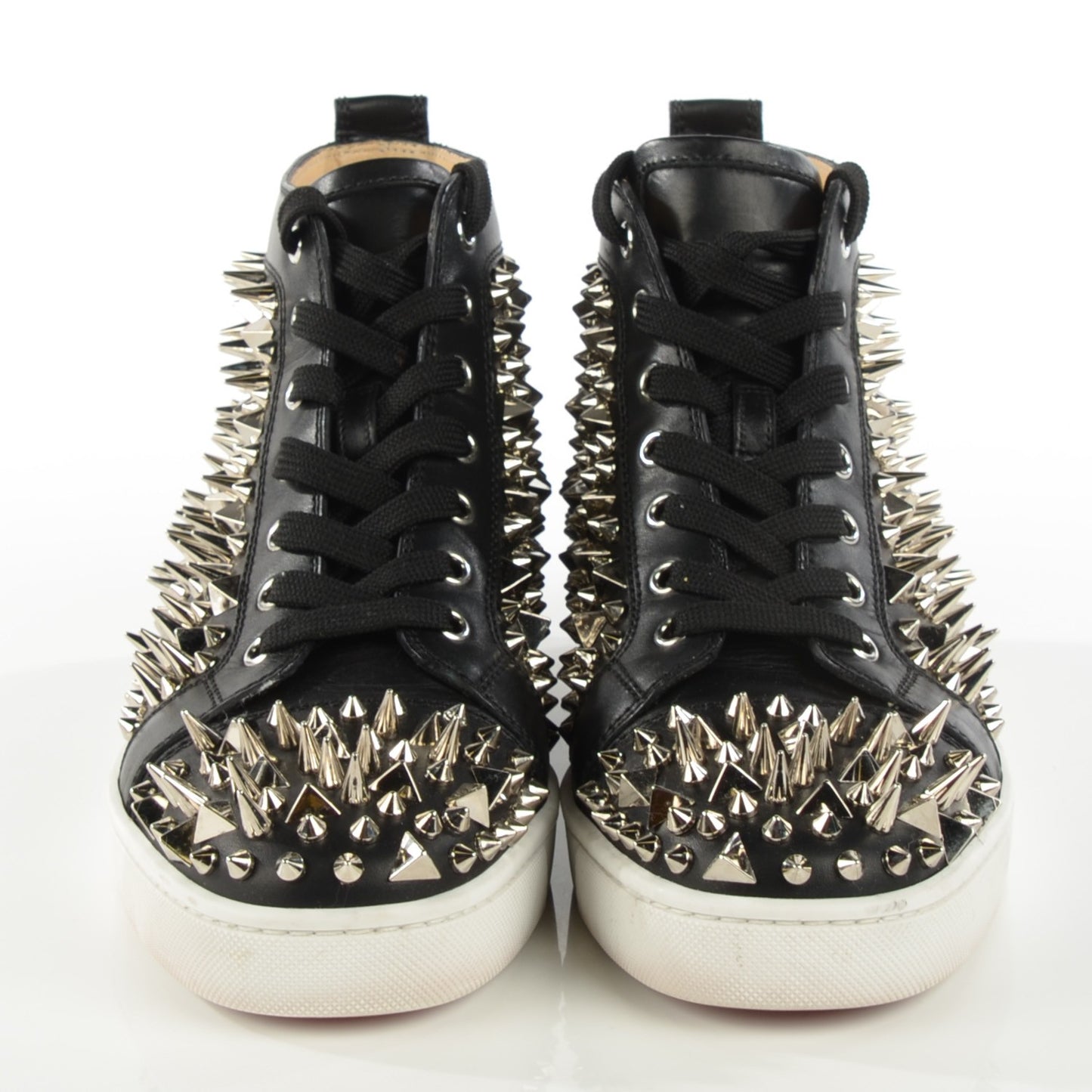 Calfskin Louis Pik Pik Spikes Flat Mens Sneakers 41.5 Black