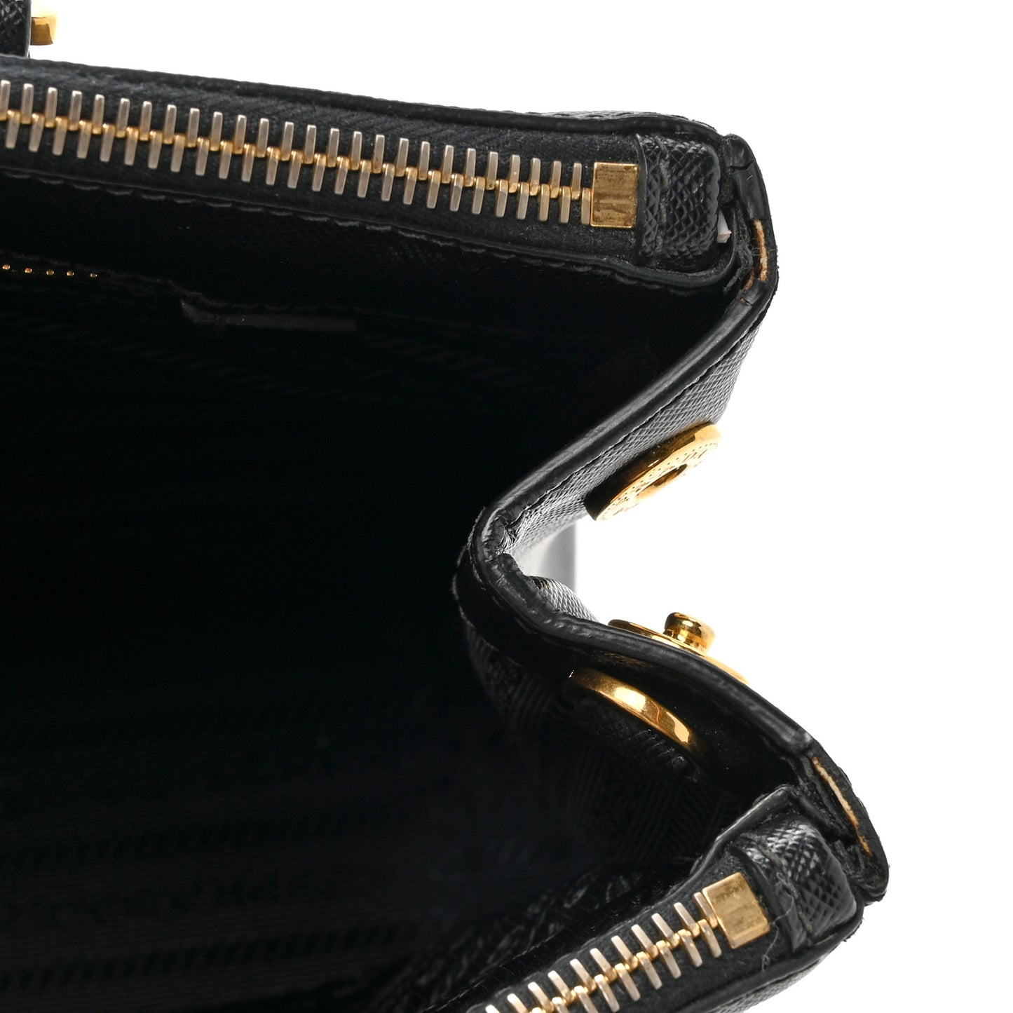 Saffiano Small Galleria Double Zip Tote Black