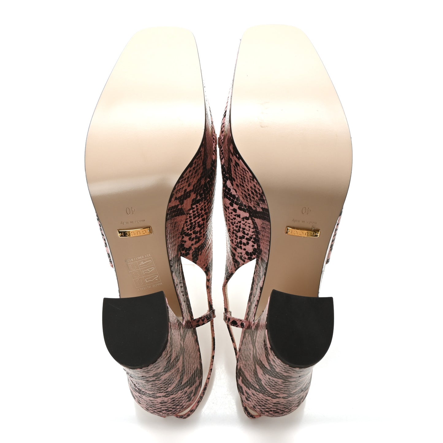 Calfskin Python Print Horsebit Platform 35/120mm Slingback Pumps 40 Wild Rose