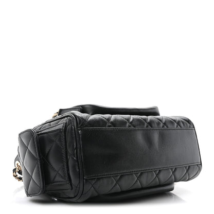 Chanel Shiny Crumpled Lambskin Quilted Medium Preppy Pocket Camera Case Black 4 of 10