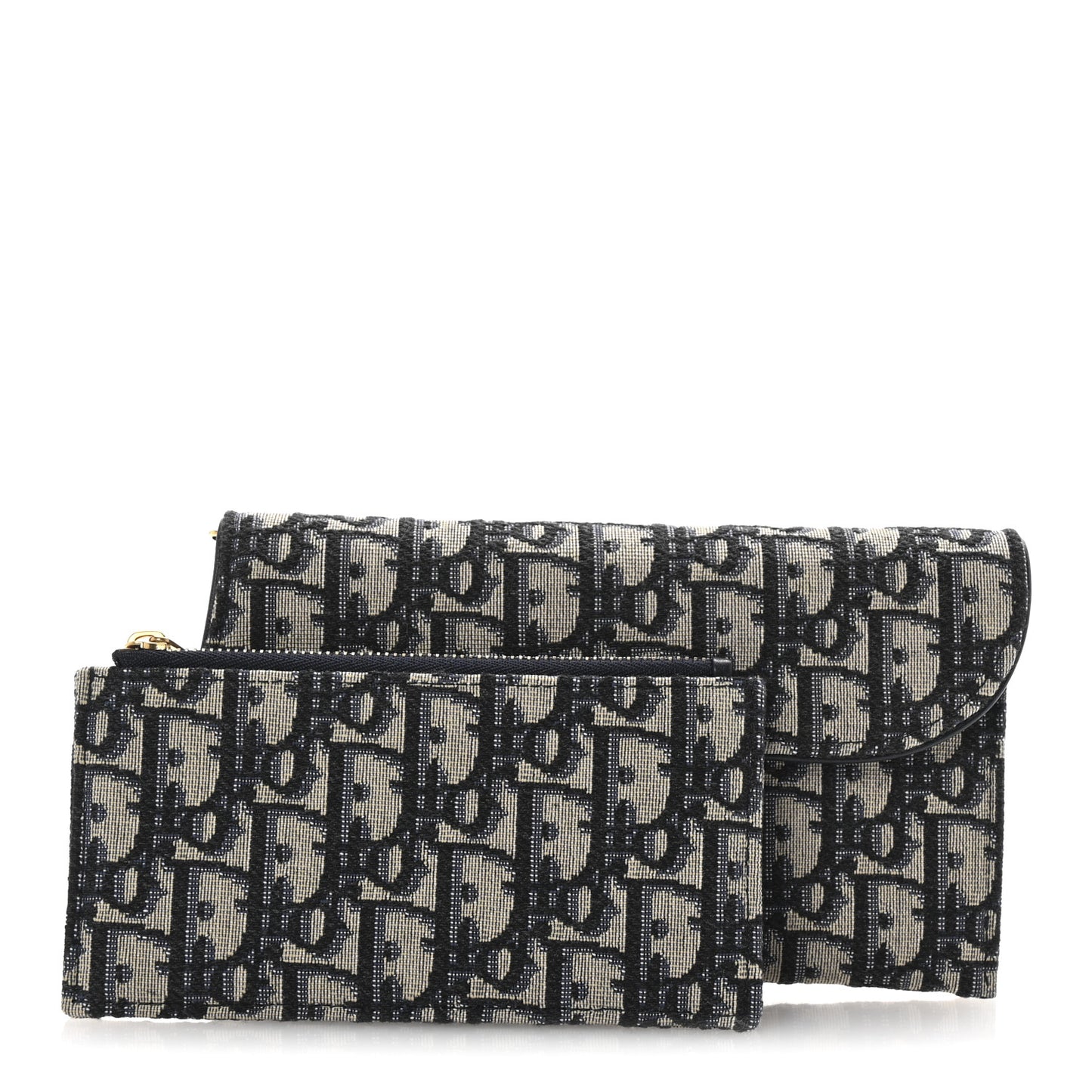 Oblique Saddle Chain Long Wallet Blue