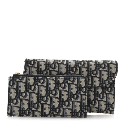 Christian Dior Oblique Saddle Chain Long Wallet Blue 3 of 9