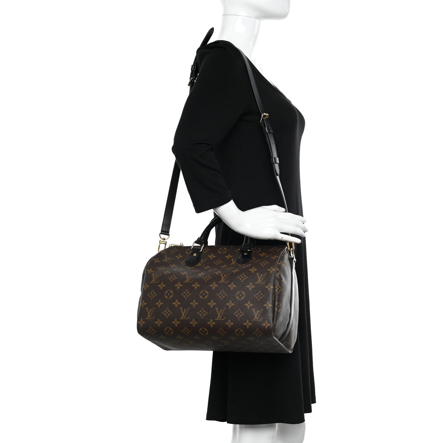 Louis Vuitton Monogram My World Tour Speedy Bandouliere 30 Black 2 of 12