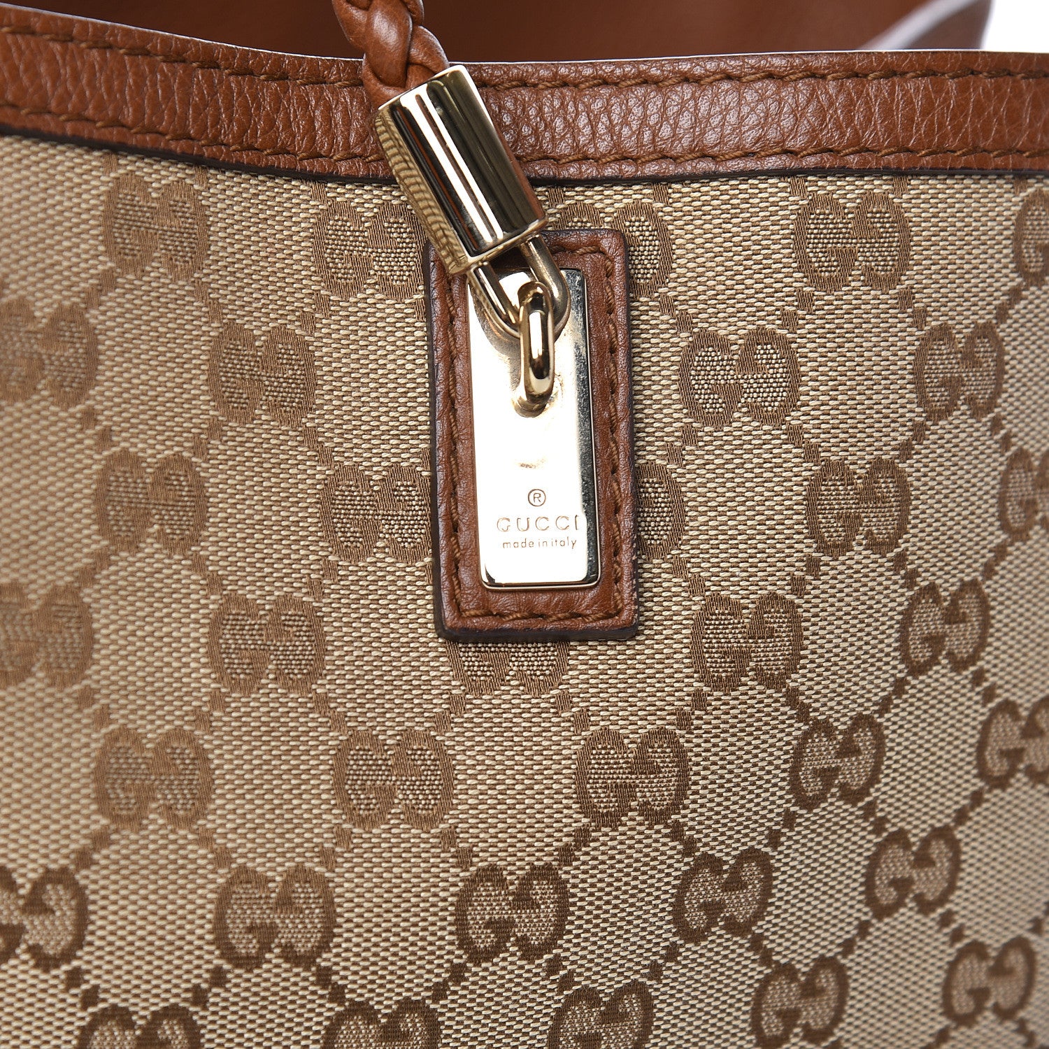 Gucci Monogram Cellarius Calfskin Medium Bella Tote Beige Ebony Cuir 14 of 14