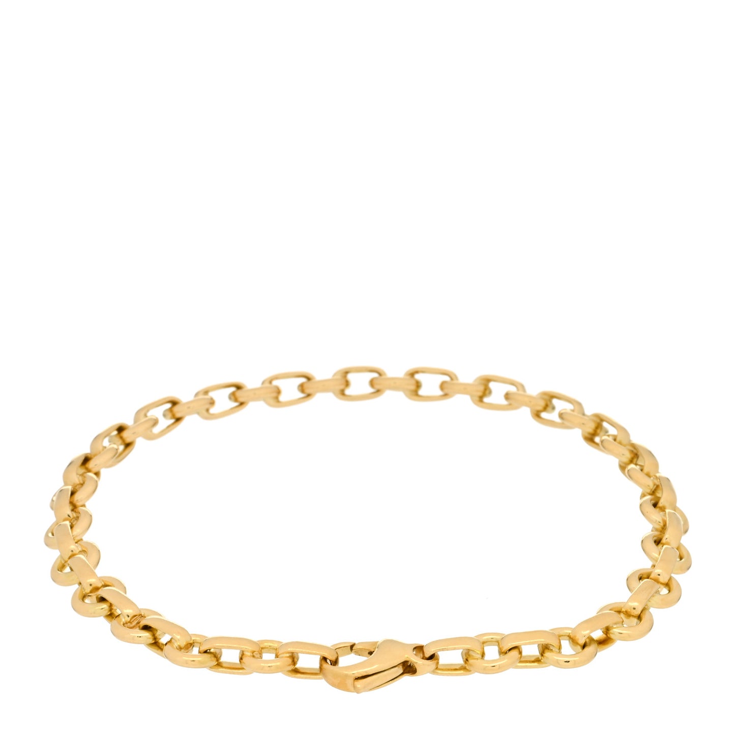 18K Yellow Gold Circle Link Chain Bracelet