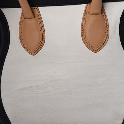 Celine Calfskin Mini Tri-Color Luggage Black Brown White 14 of 24