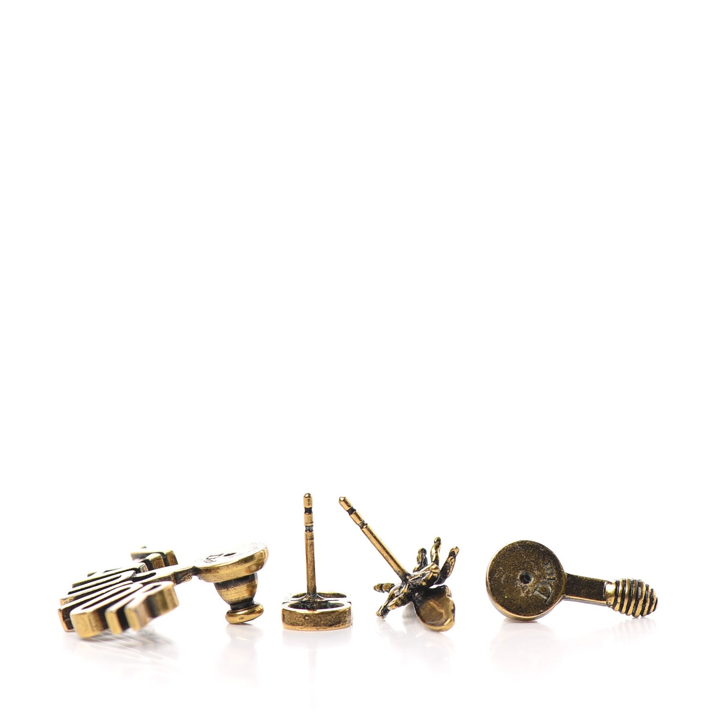 Metal J'Adior Earrings Aged Gold