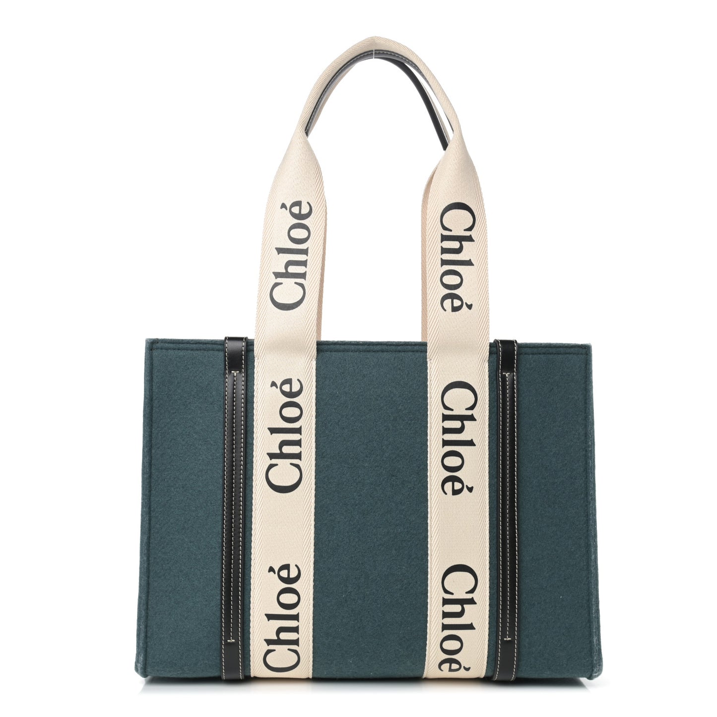 Felt Shiny Calfskin Medium Woody Ribbon Tote Steel Blue