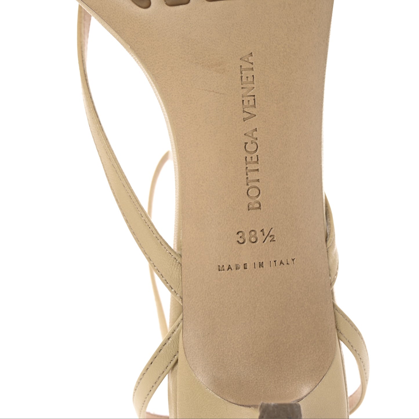 Lambskin Stretch Multi Strap 35mm Sandals 38.5 Cane Sugar