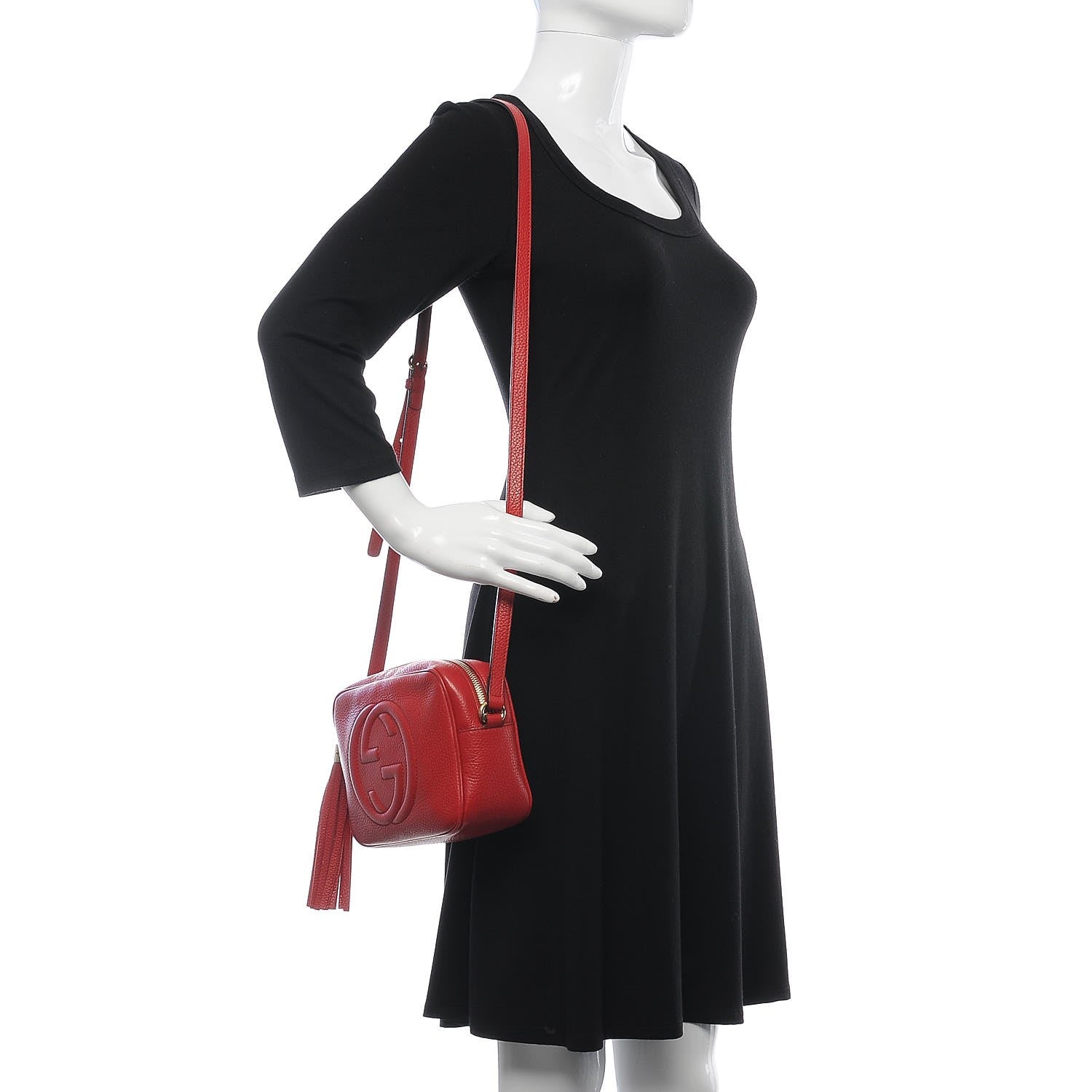 Gucci Pebbled Calfskin Small Soho Disco Bag Tabasco Red 3 of 13