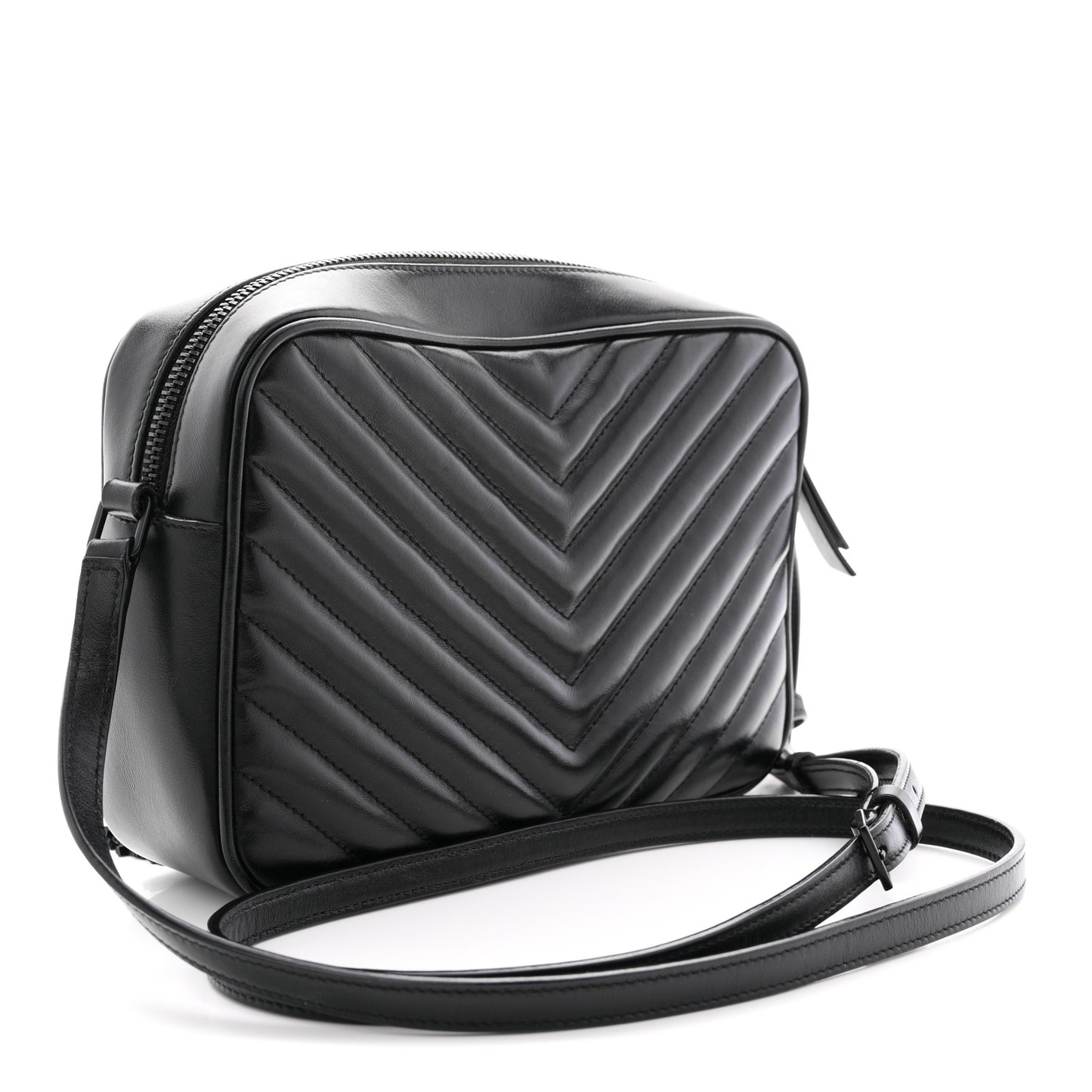 Calfskin Matelasse Monogram Monochrome Lou Camera Bag Black