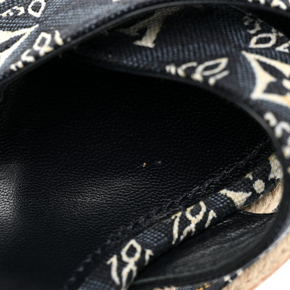 Louis Vuitton Jacquard Calfskin Since 1854 Boundary Wedge Sandals 39 Blue 10 of 11