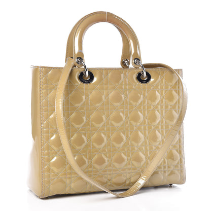 Christian Dior Patent Cannage Large Lady Dior Beige 3 of 16