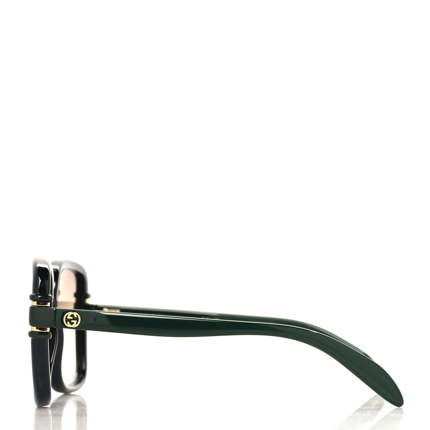 Gucci Acetate Interlocking G Square Sunglasses GG1066S Black Green 3 of 7