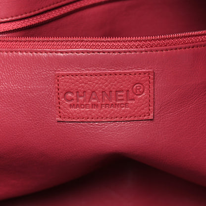 Chanel Caviar Patent Quilted Large Bowler Bag Red 6 of 10