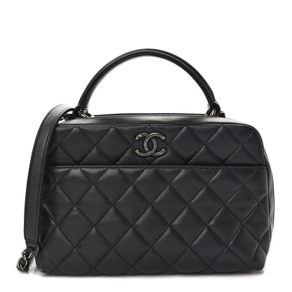 Chanel Lambskin Quilted Medium Trendy CC Bowling Bag Dark Grey 1 of 11