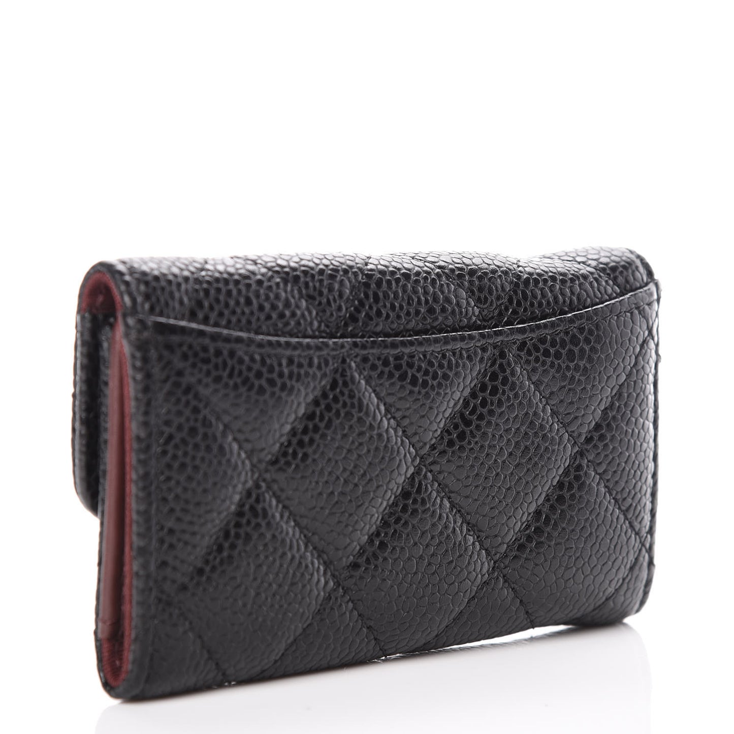 Caviar Quilted 6 Key Holder Black