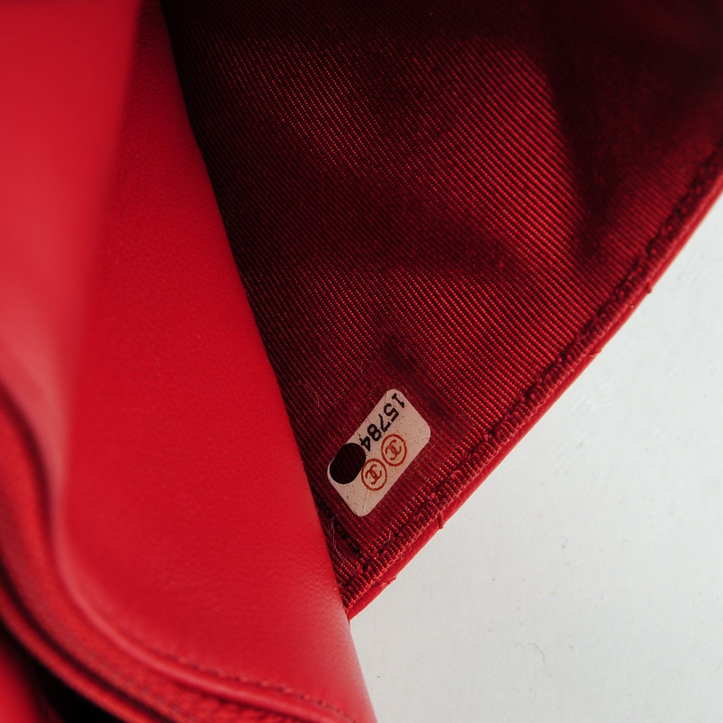 Lambskin Quilted Wallet On Chain WOC Red