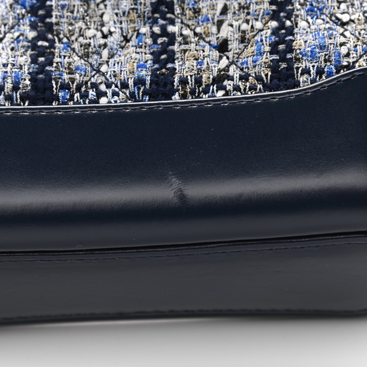 Chanel Tweed Calfskin Small Gabrielle Hobo Blue 12 of 12