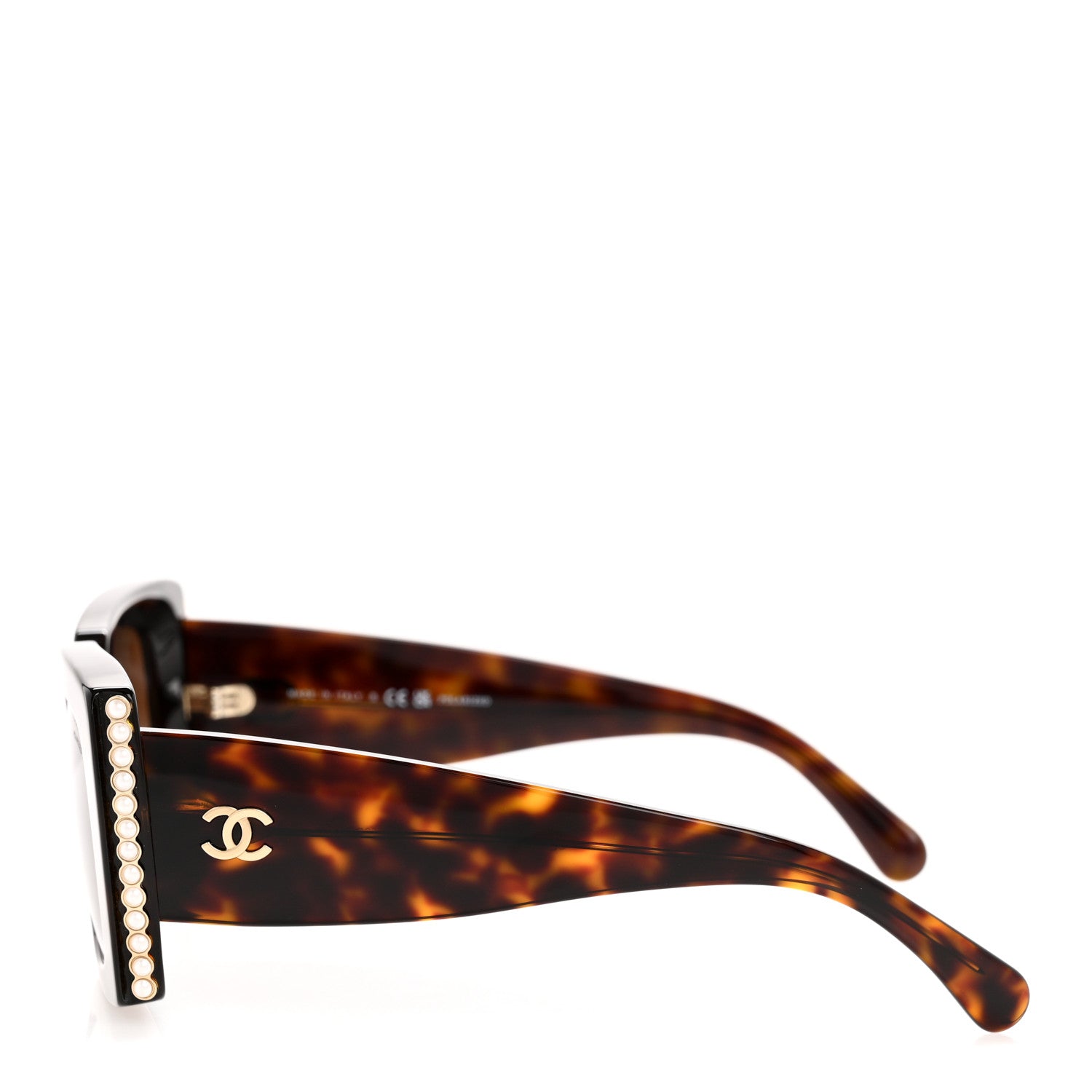 Chanel Acetate Polarized Pearl Rectangle Sunglasses 5480-H-A Tortoise 3 of 9