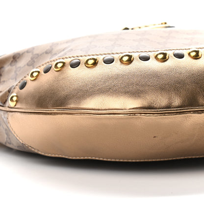 Gucci Crystal Monogram Babouska Hobo Gold 9 of 11