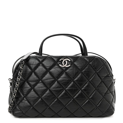 Chanel Aged Calfskin Small Bowling Bag Black 1 of 12