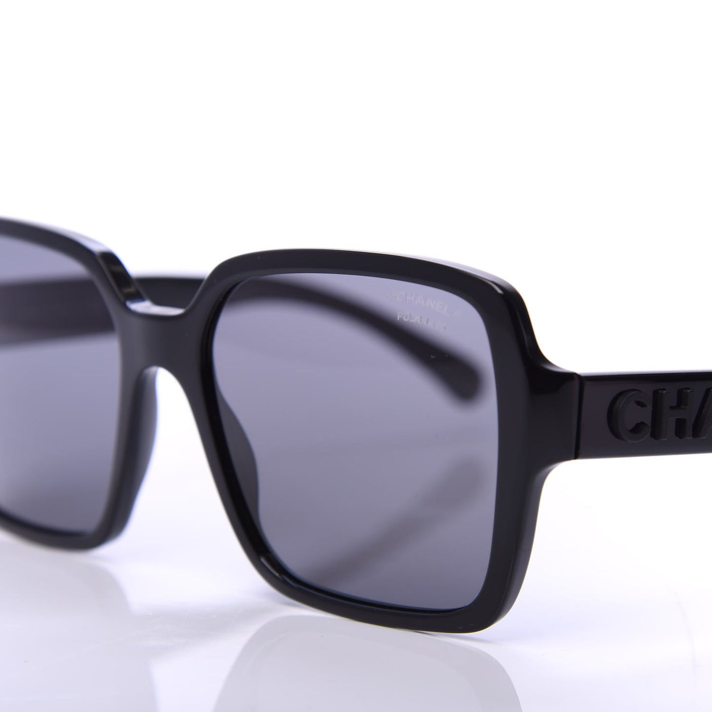 Acetate Polarized Square Sunglasses 5408 Black