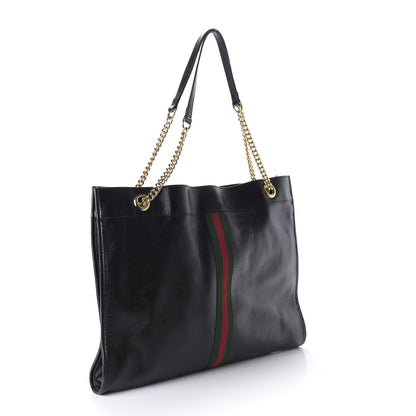 Gucci Calfskin Large Rajah Chain Tote Black 3 of 10