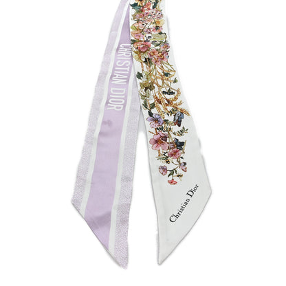 Christian Dior Silk Floral Mitzah Scarf Light Purple Multicolor 2 of 5