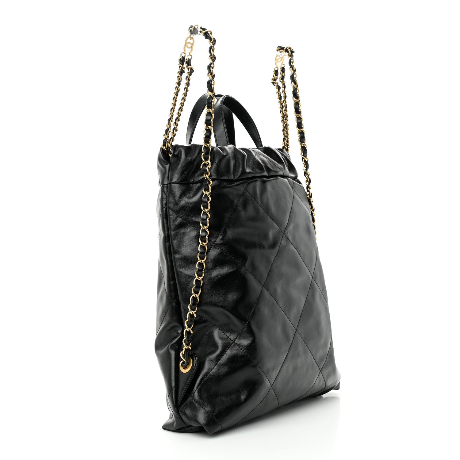 Chanel Shiny Calfskin Quilted Chanel 22 Backpack Black 3 of 10