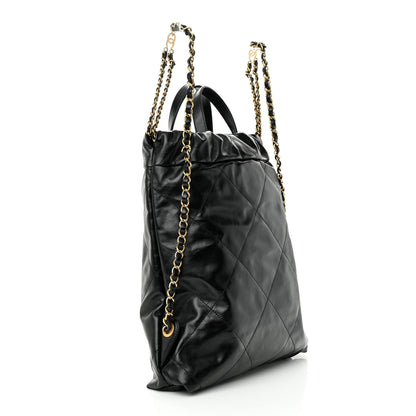 Chanel Shiny Calfskin Quilted Chanel 22 Backpack Black 3 of 10