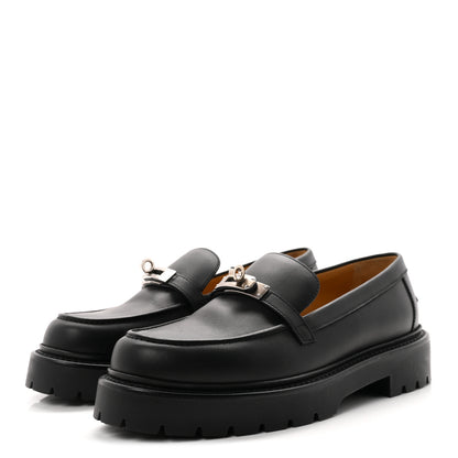 Hermes Calfskin Womens Icone Loafers 38.5 Black 4 of 9