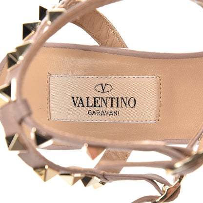 Valentino Garavani Patent Rockstud Ankle Strap Low Heel Pumps 34 Poudre 7 of 7
